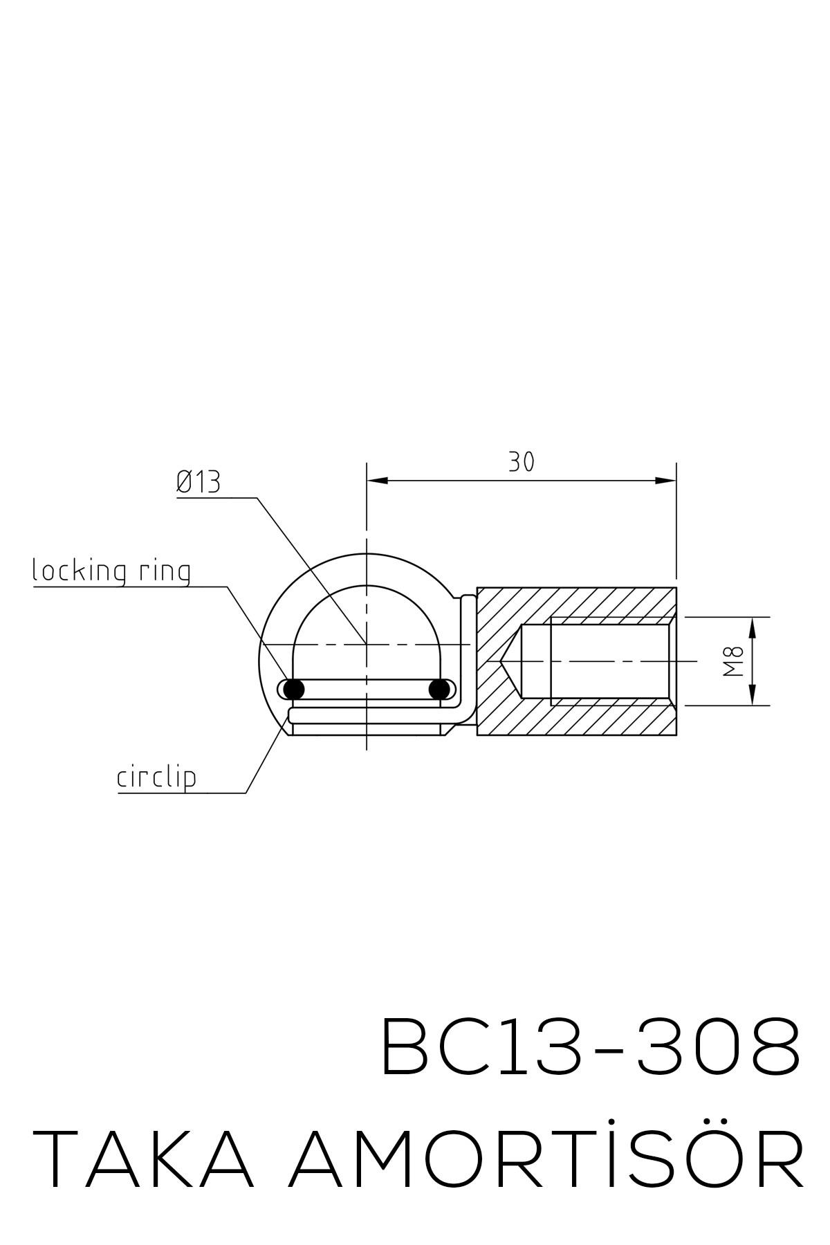DİREKSİYON MAFSALI 4 adet M8 Metrik 8 Bağlantı Parçası Küre Çapı 13 Eksen 30 