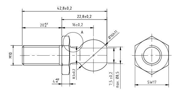 Gazlı Amortisör Başlığı Din 71803  Kürebaş  M10 KÜRE16