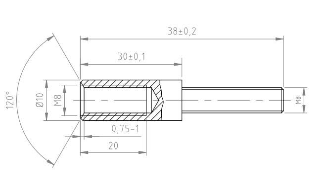 GAZLI AMORTİSÖR UZATMA APARATI M8 38MM