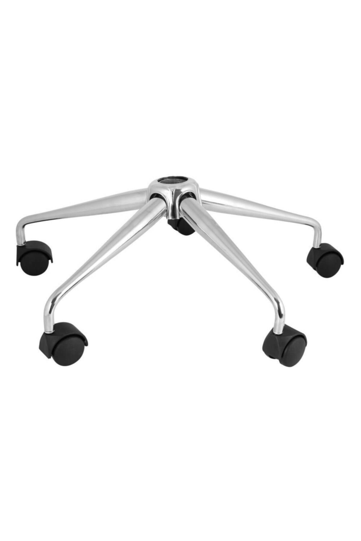 Metal Yıldız Ayak Ofis Koltuğu Ayağı+ 5 Adet Tekerlek- Yönetici Ofis Çalışma Koltuğu Ayağı