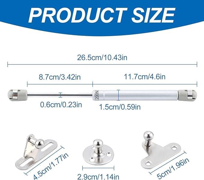 Mutfak Dolap Kapak Amortisörü 100N Gazlı Piston