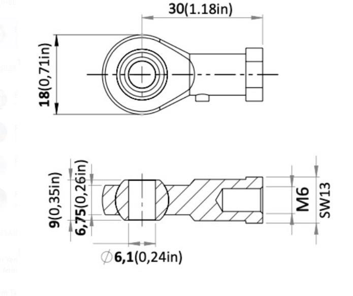 PHS06A MAFSAL RULMAN DANAGÖZ M6 DİŞİ 