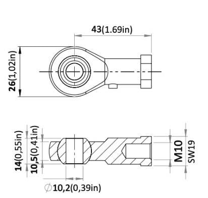 PHS10A MAFSAL RULMAN DANAGÖZ M10 DİŞİ 