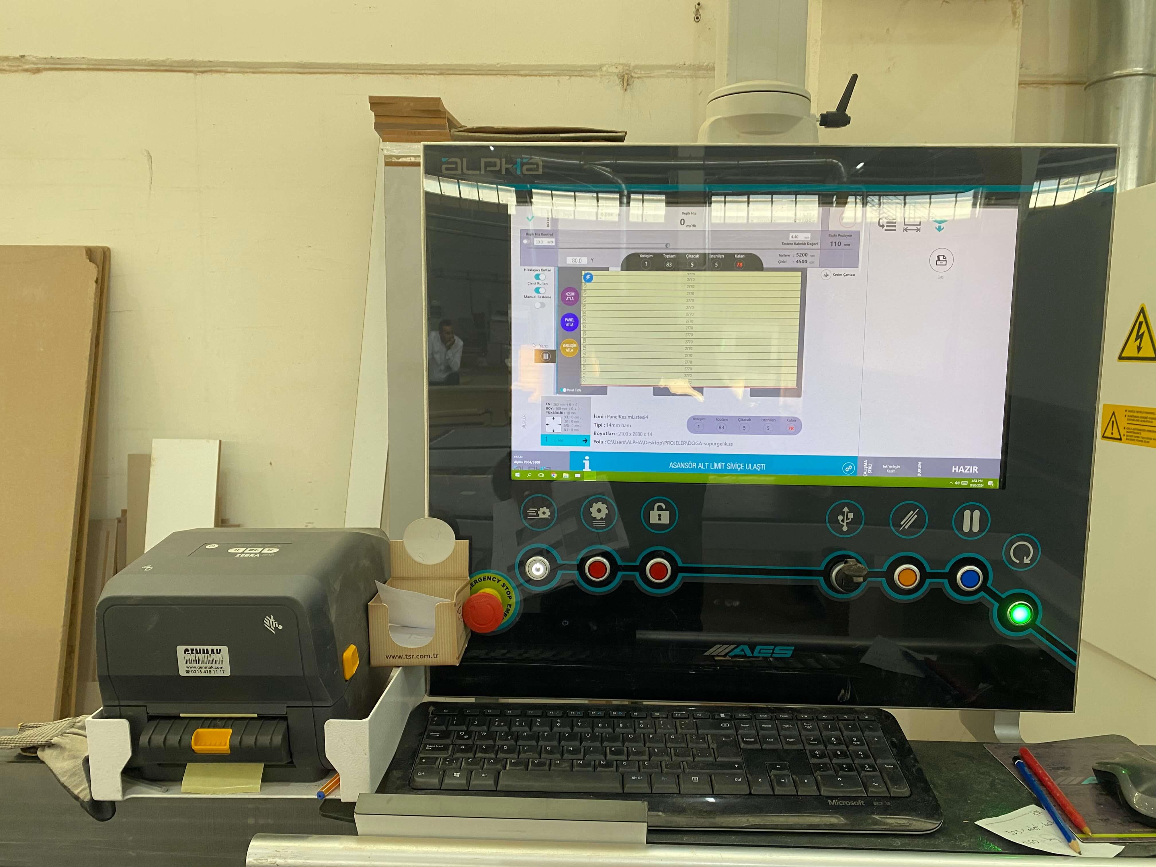 Aes Alpha Ps 04 - 3800 Asansörlü Panel Ebatlama Makinesi (2022)