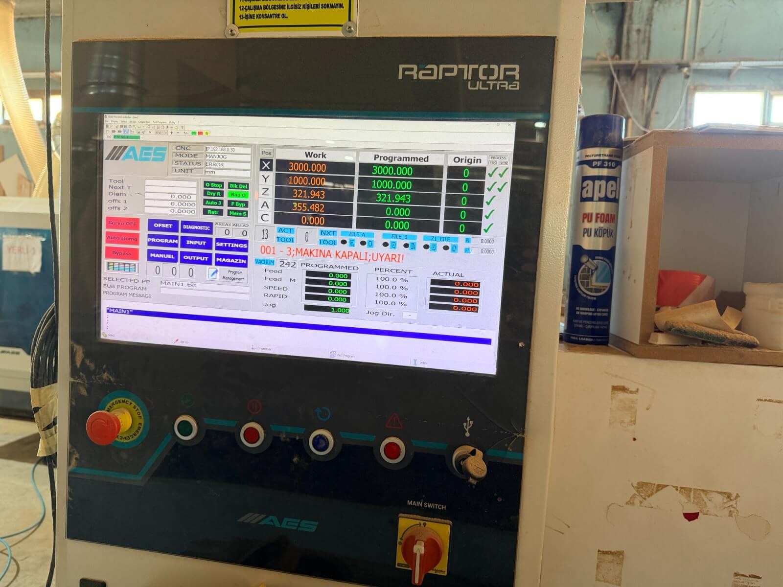 AES Raptor Ultra Line 2142 Yükleme Boşaltmalı Cnc Makinesi (2020)