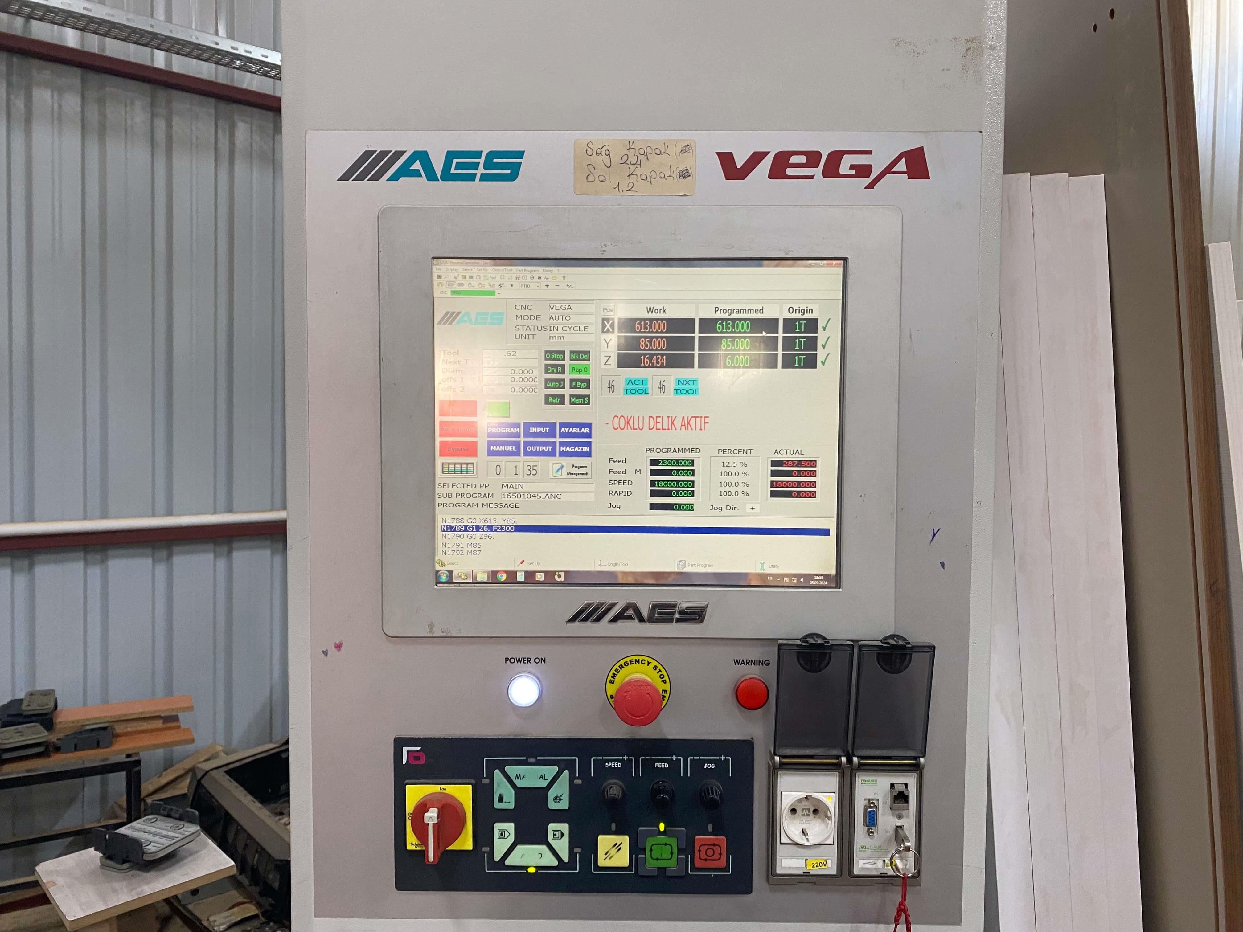 Aes Vega 1345 Fincanlı Cnc Makinesi (2018)