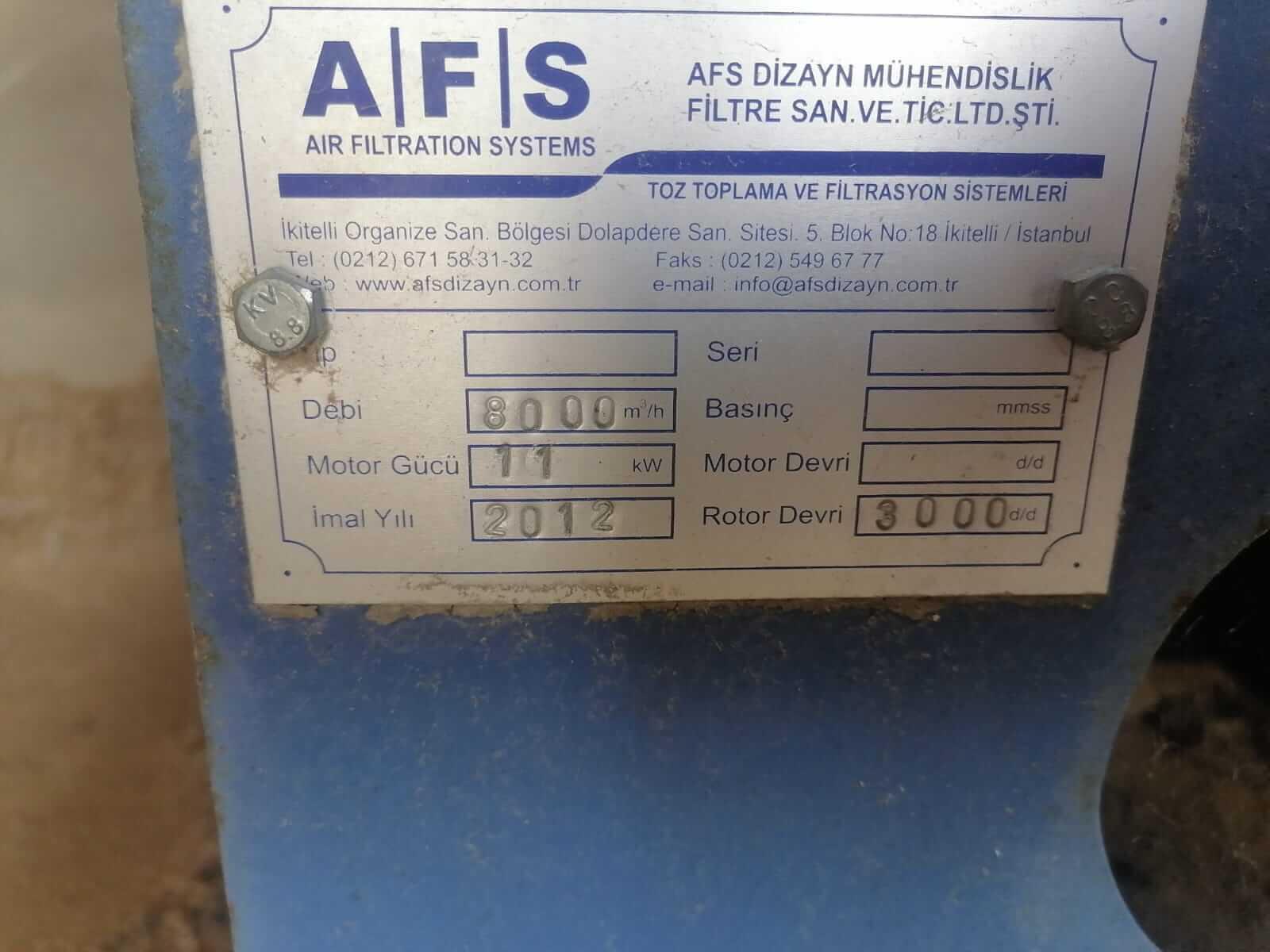 Afs Toz Toplama Sistemi Makineleri (2012)