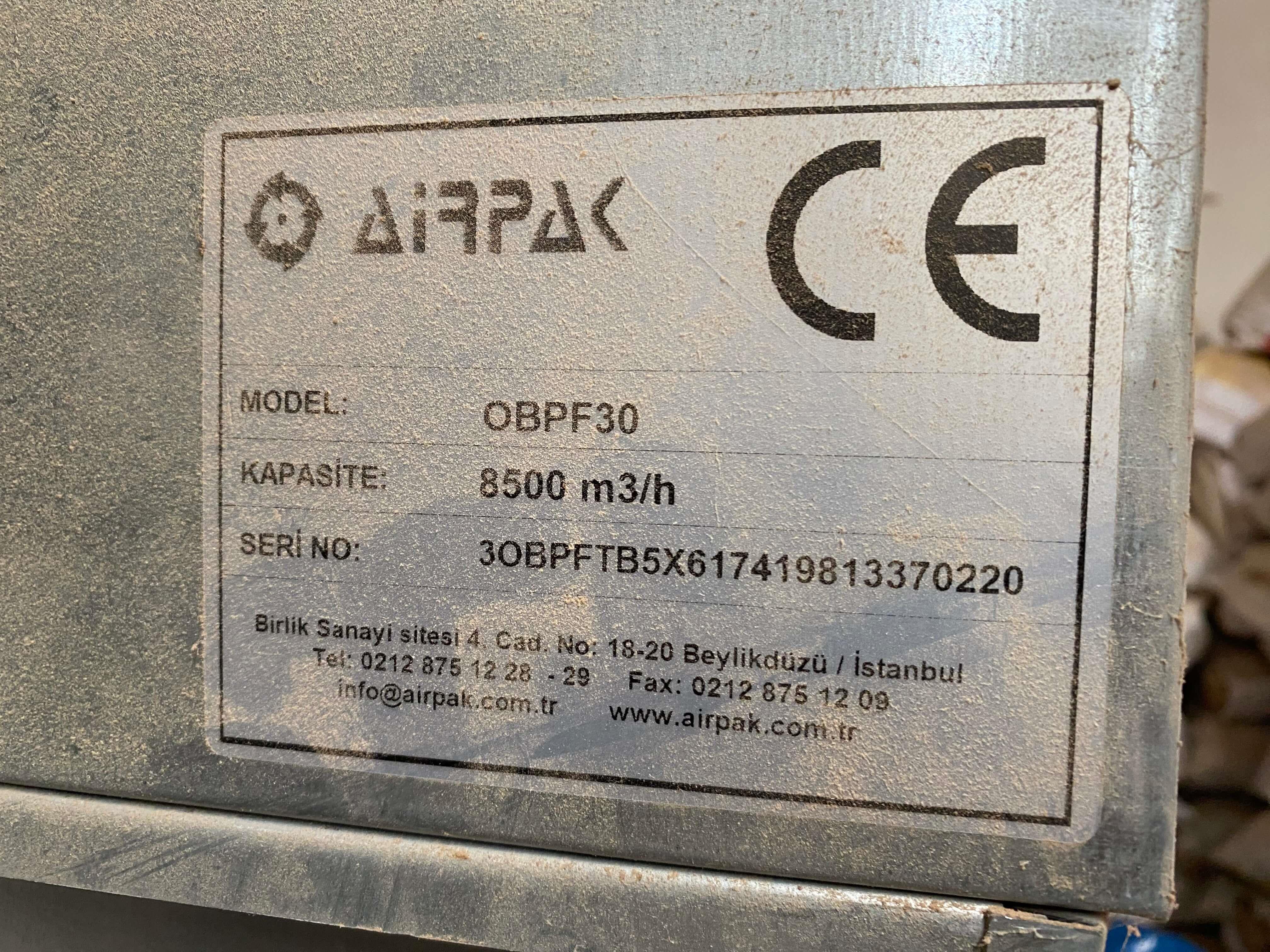 Airpak OBHPF30 8500 m3 Toz Toplama Sistemleri Makinesi (2020)