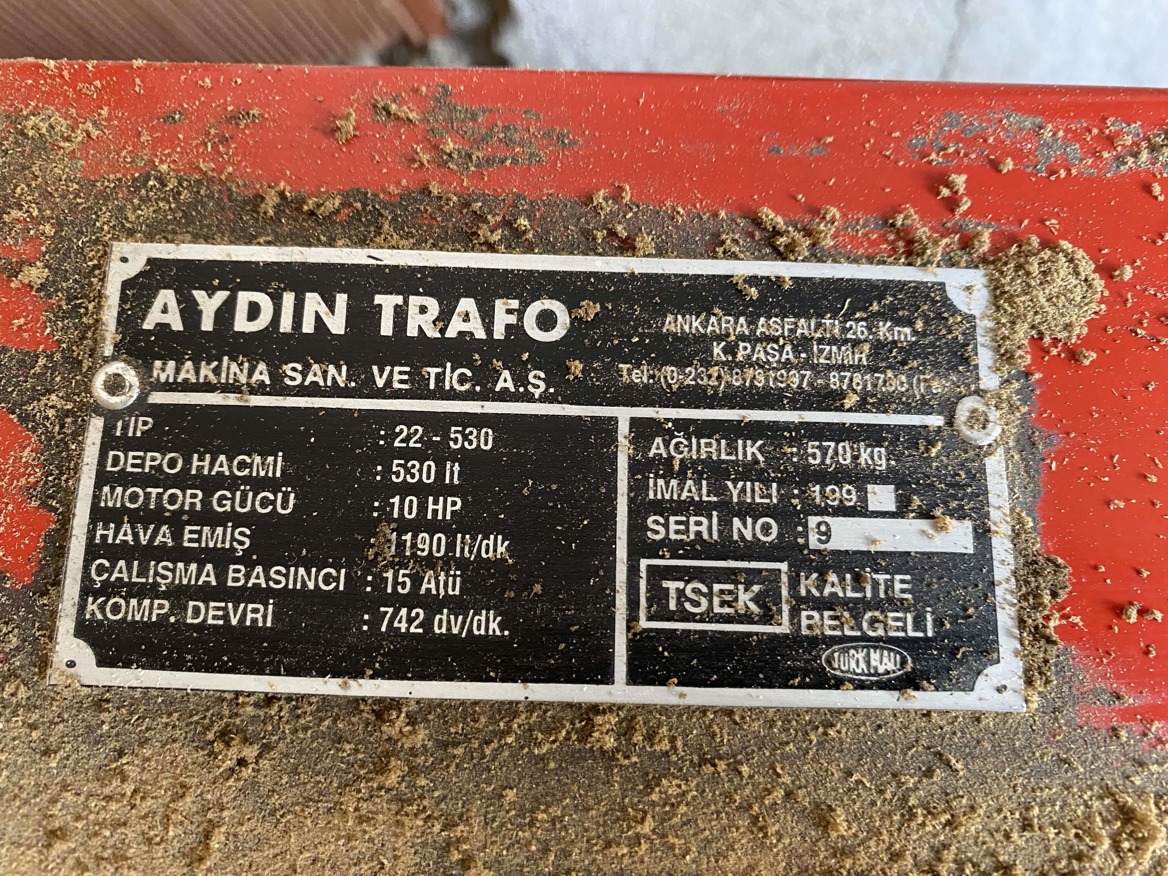 Aydın Trafo 500 lt. Pistonlu Kompresör Makinesi (1999)