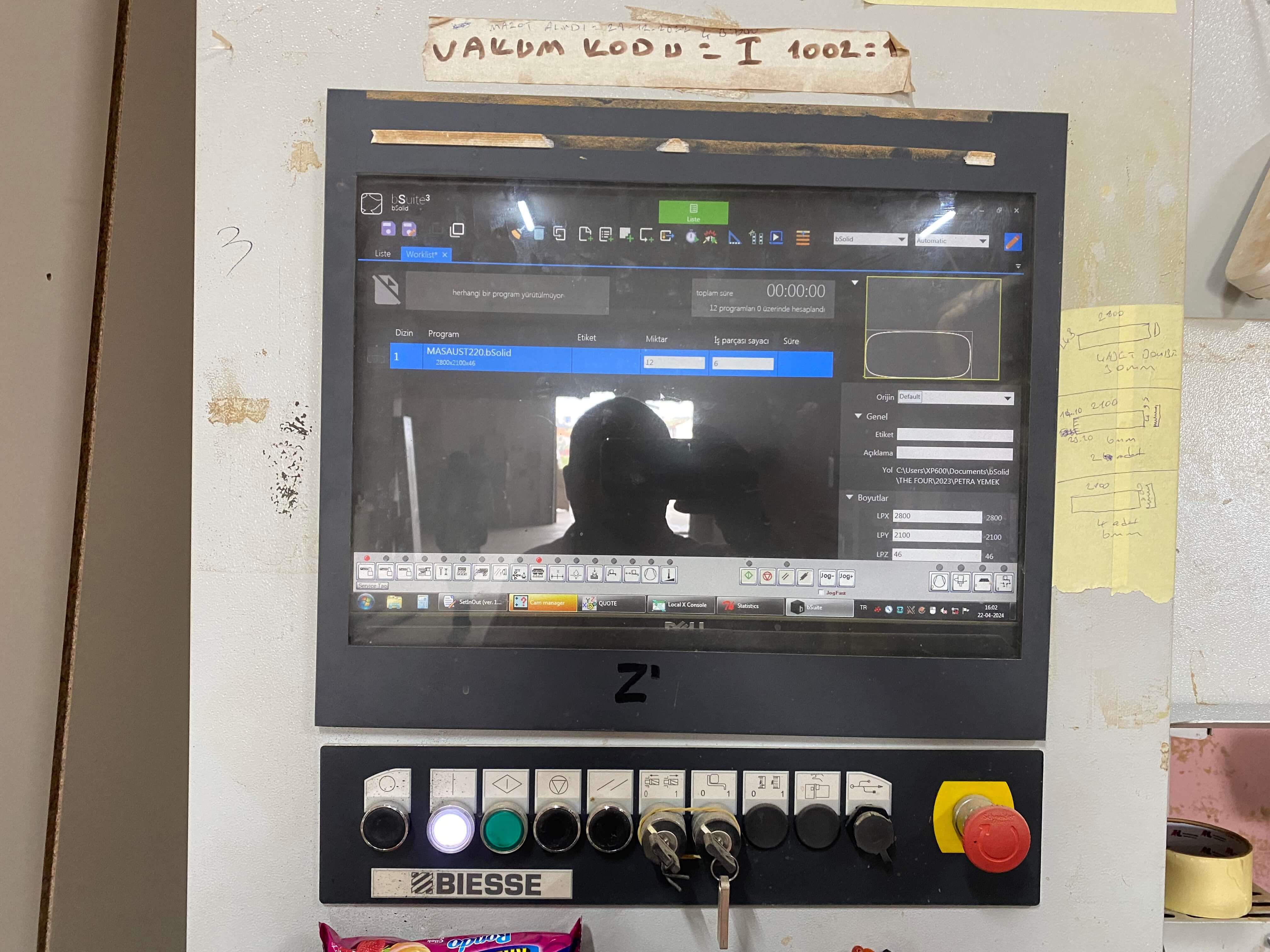 Biesse Rover S FT 2243 Düz Tabla Yükleme Süpürmeli Cnc Makinesi (2016)