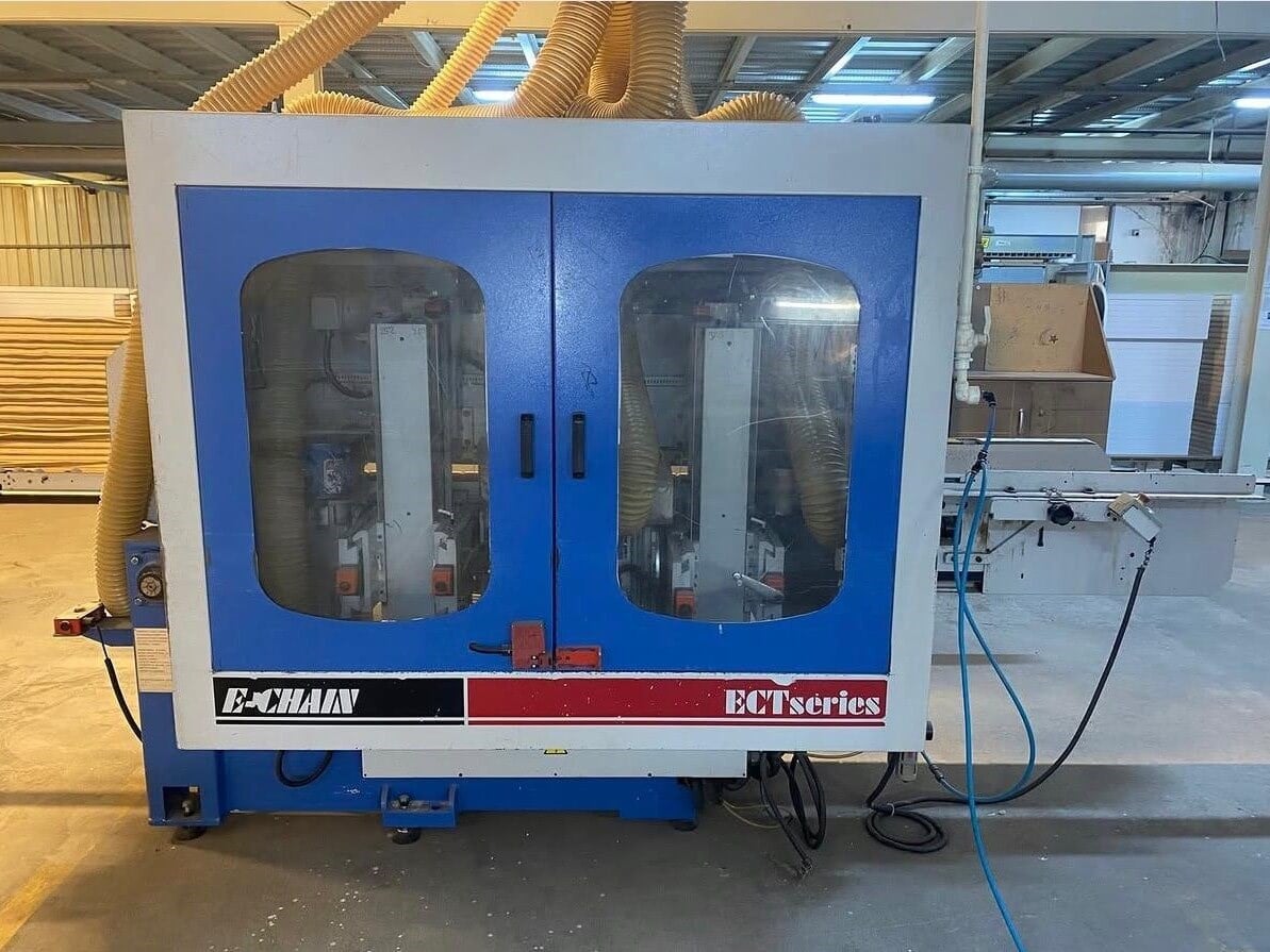 E-CHAİN Mac ECT Series 4+4 Önde Parçalayıcı Elmas Arkada 3 Freze Motorlu Dopel Makinesi (2014)