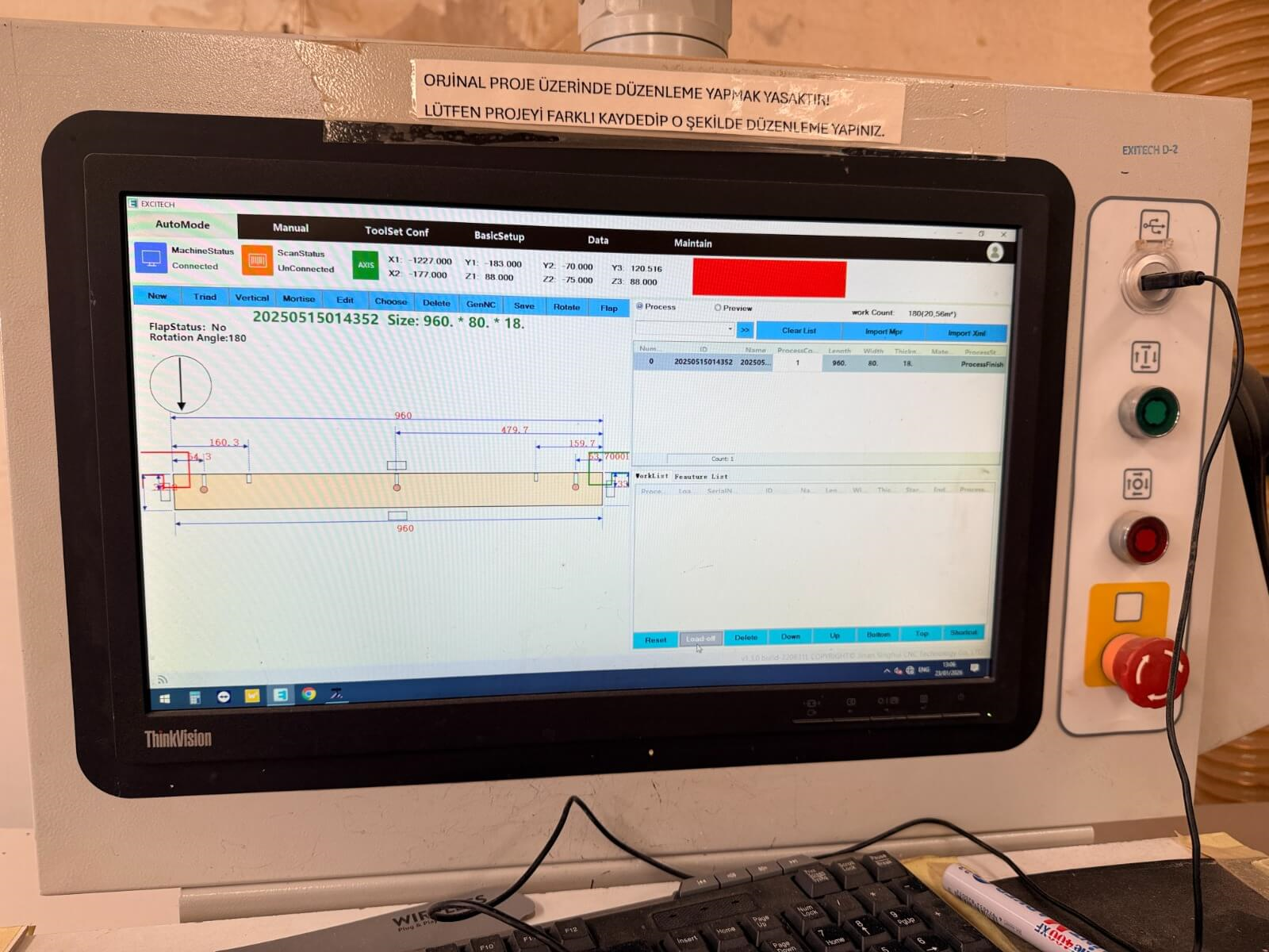 EXCİTECH EHSW1224 2+1 Cnc Delik Makinesi (2022)