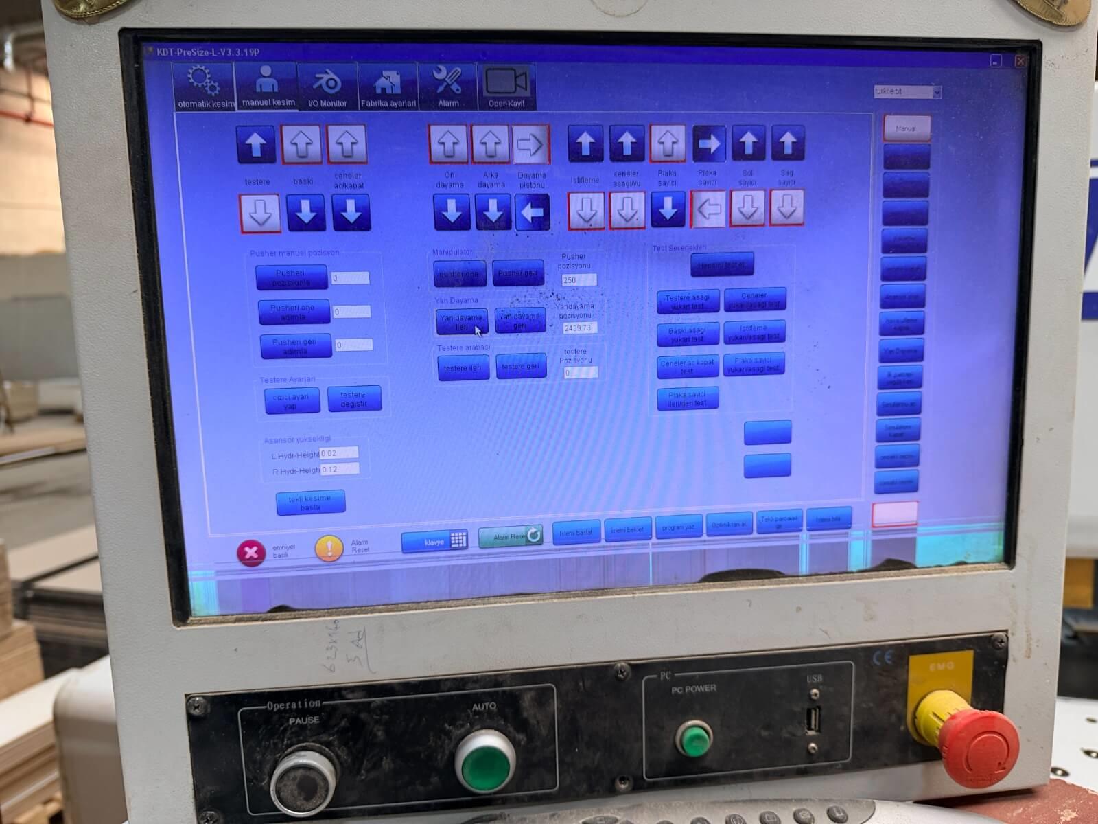 Kdt P 38 T Asansörlü Panel Ebatlama Makinesi (2014)