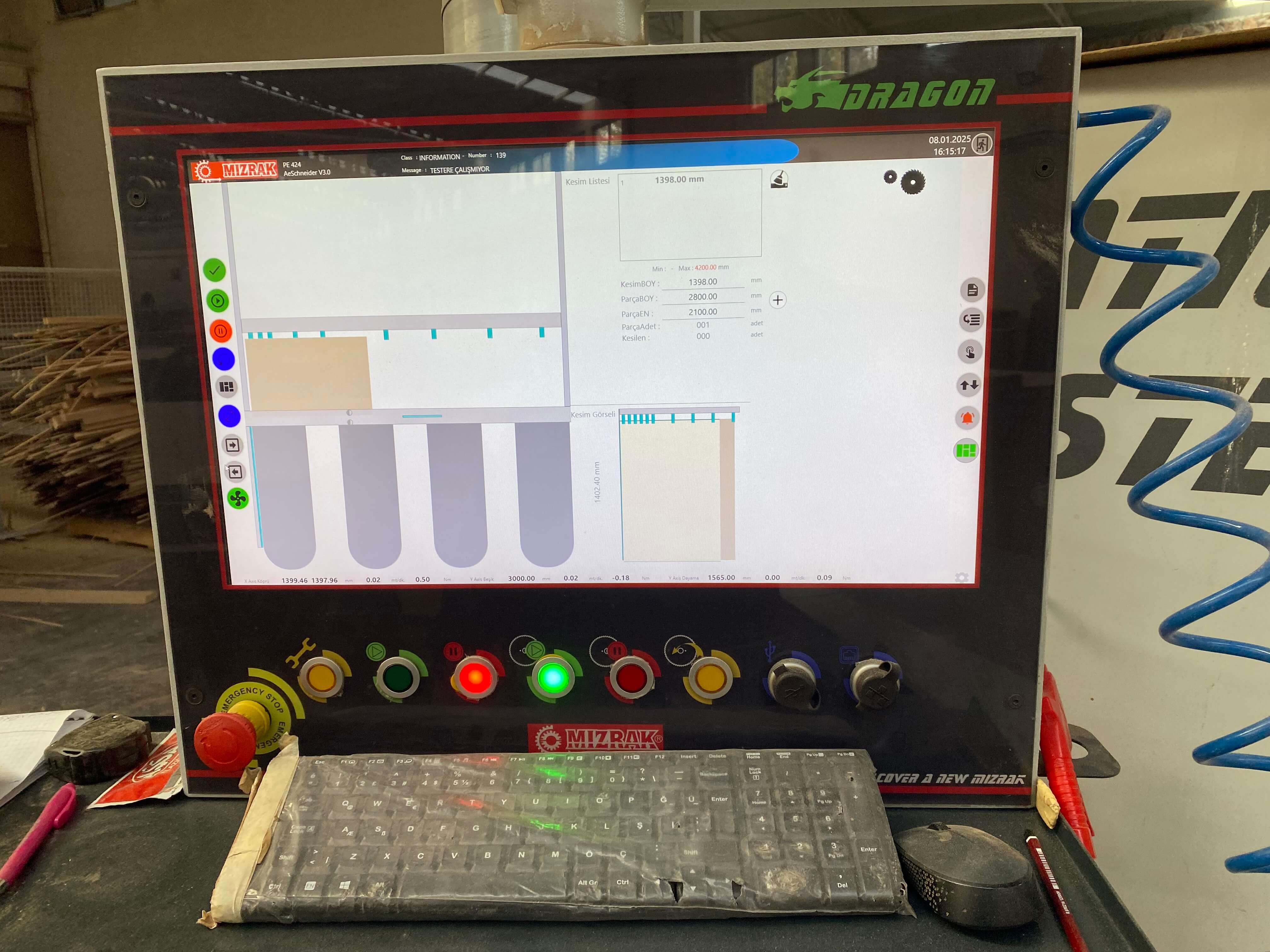 Mızrak Dragon PE - 424 Panel Ebatlama Makinesi (2023)