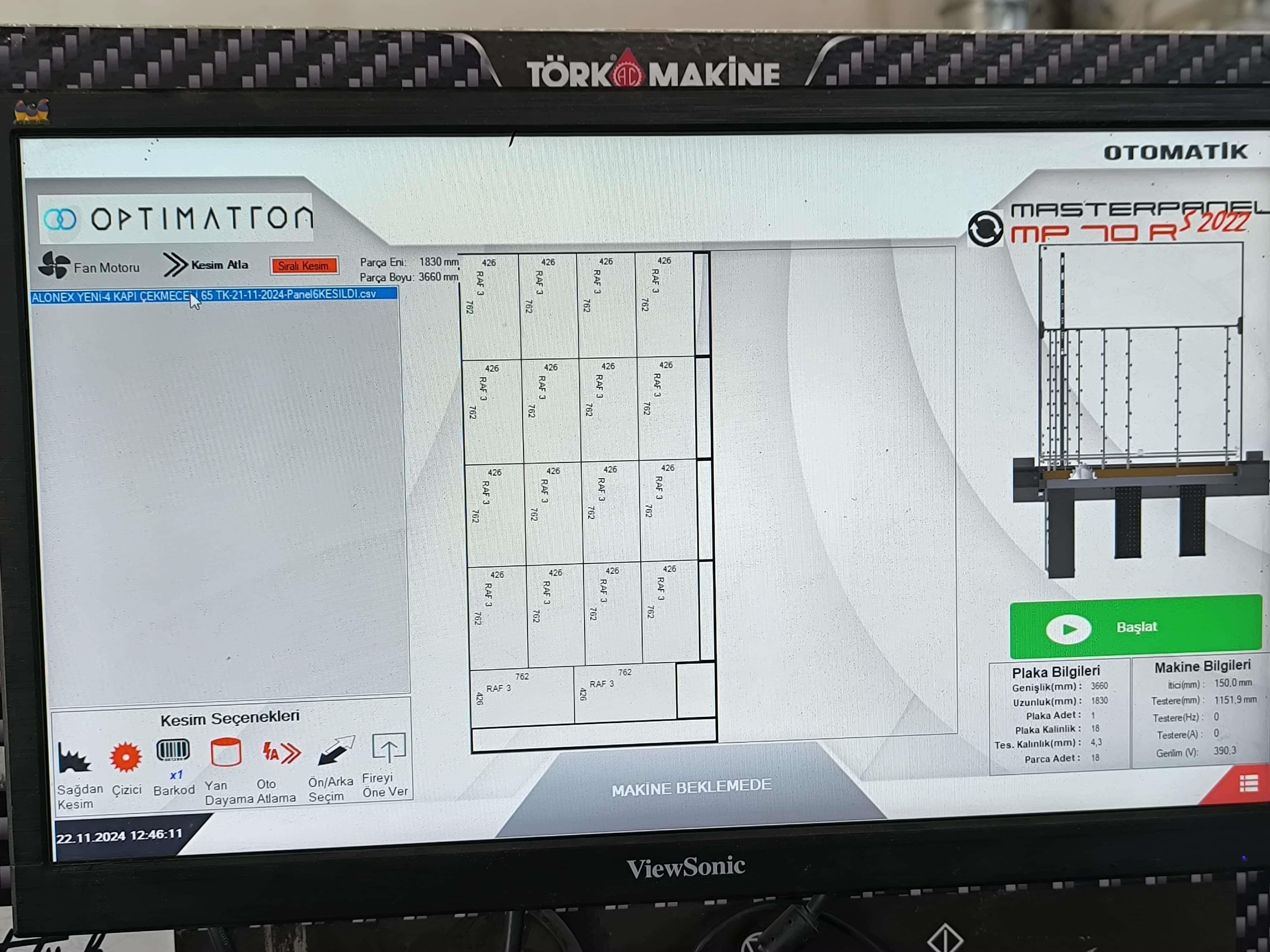 Törk MP 70 RS Panel Ebatlama Makinesi (2018)