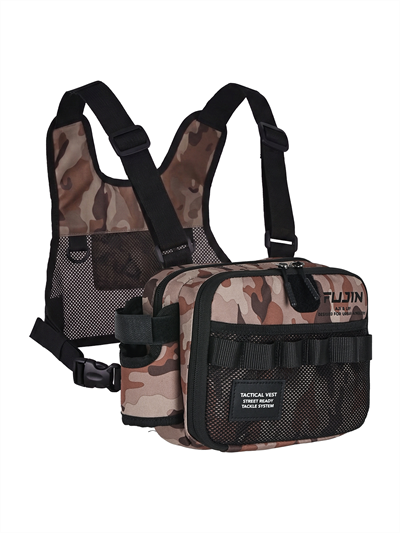 Fujin Aji Vest Tactical Brown Camo Balıkçı Çantası