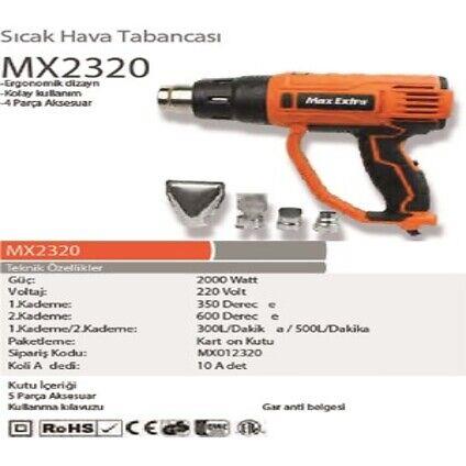 Max-Extra MX2320 Sıcak Hava Tabancası 2000 W