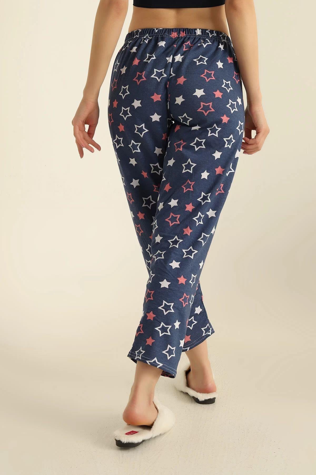 Altı Yıldız Desenli Pijama Lacivert