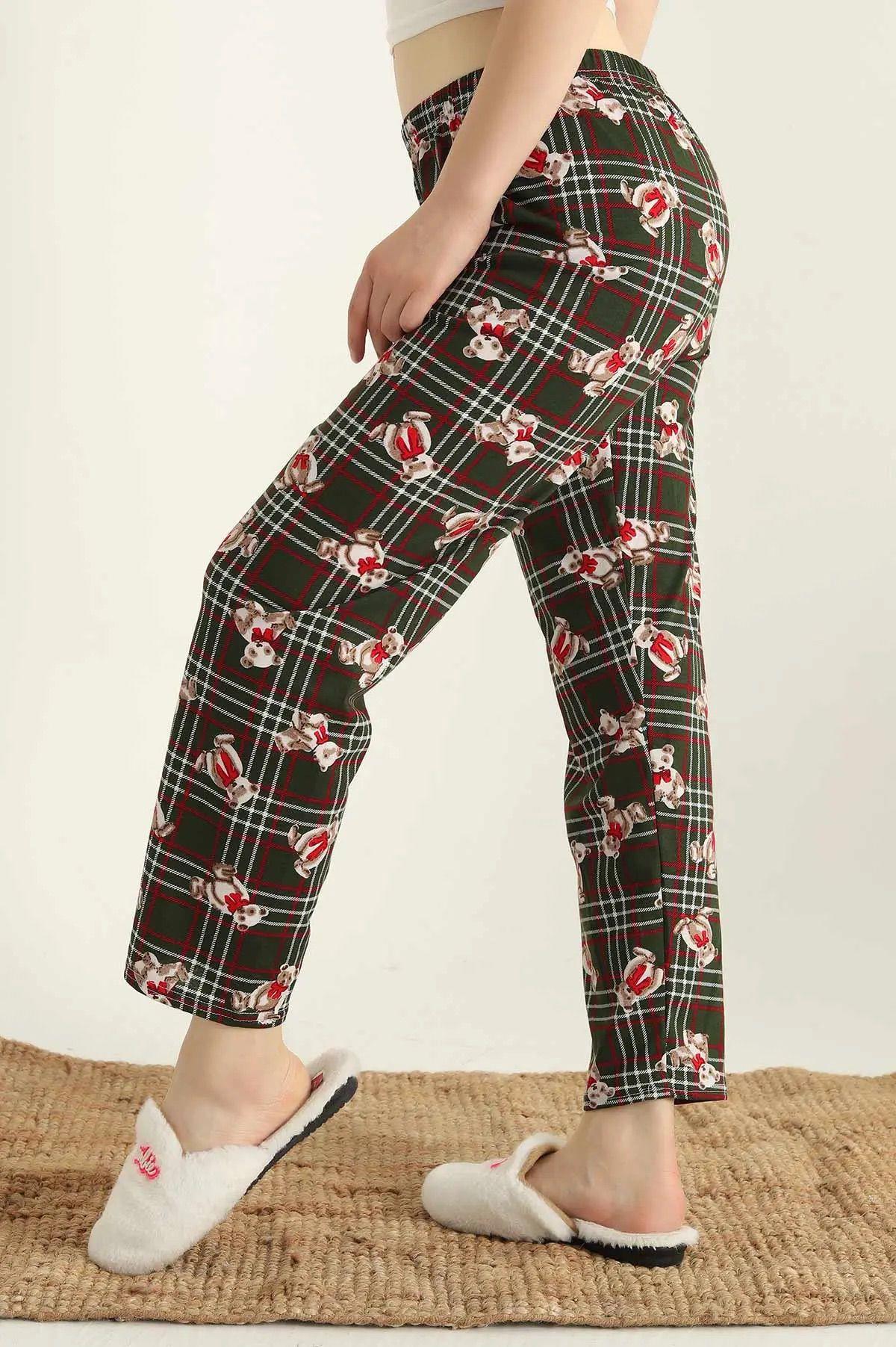 Ayıcık Desenli Pijama Altı Lacivert