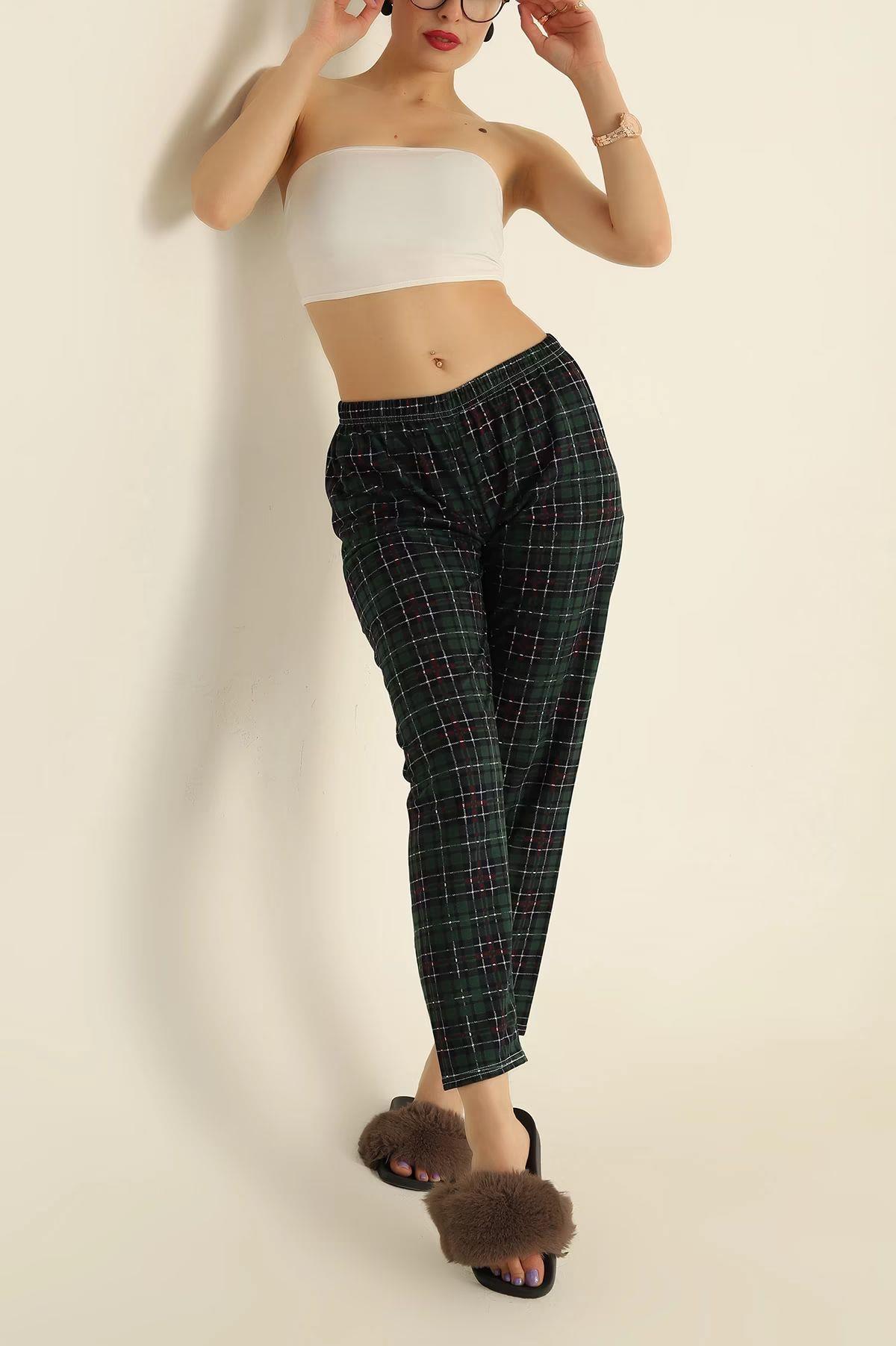 Küçük Kareli Pijama Yeşil