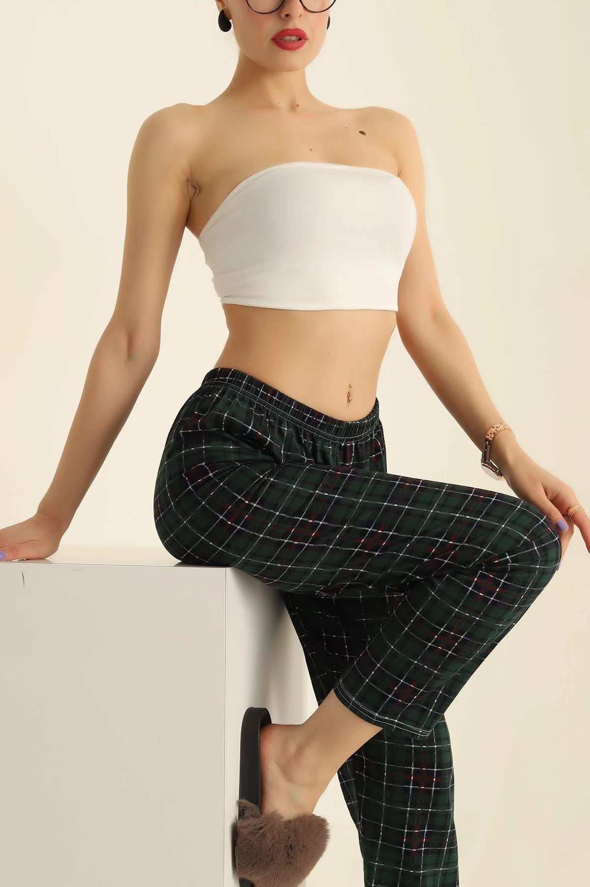 Küçük Kareli Pijama Yeşil