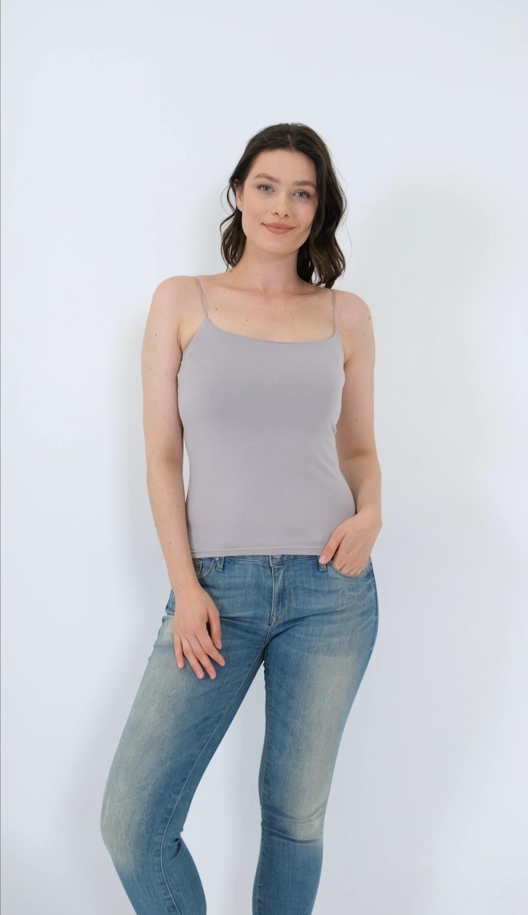 Uzun Crop Atlet Gri