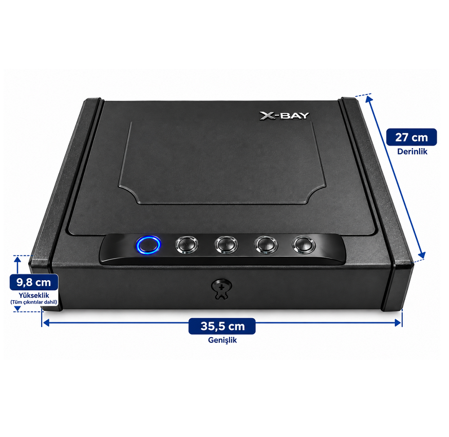 X-BAY XB-1000 Parmak İzli Çelik Tabanca Kasası