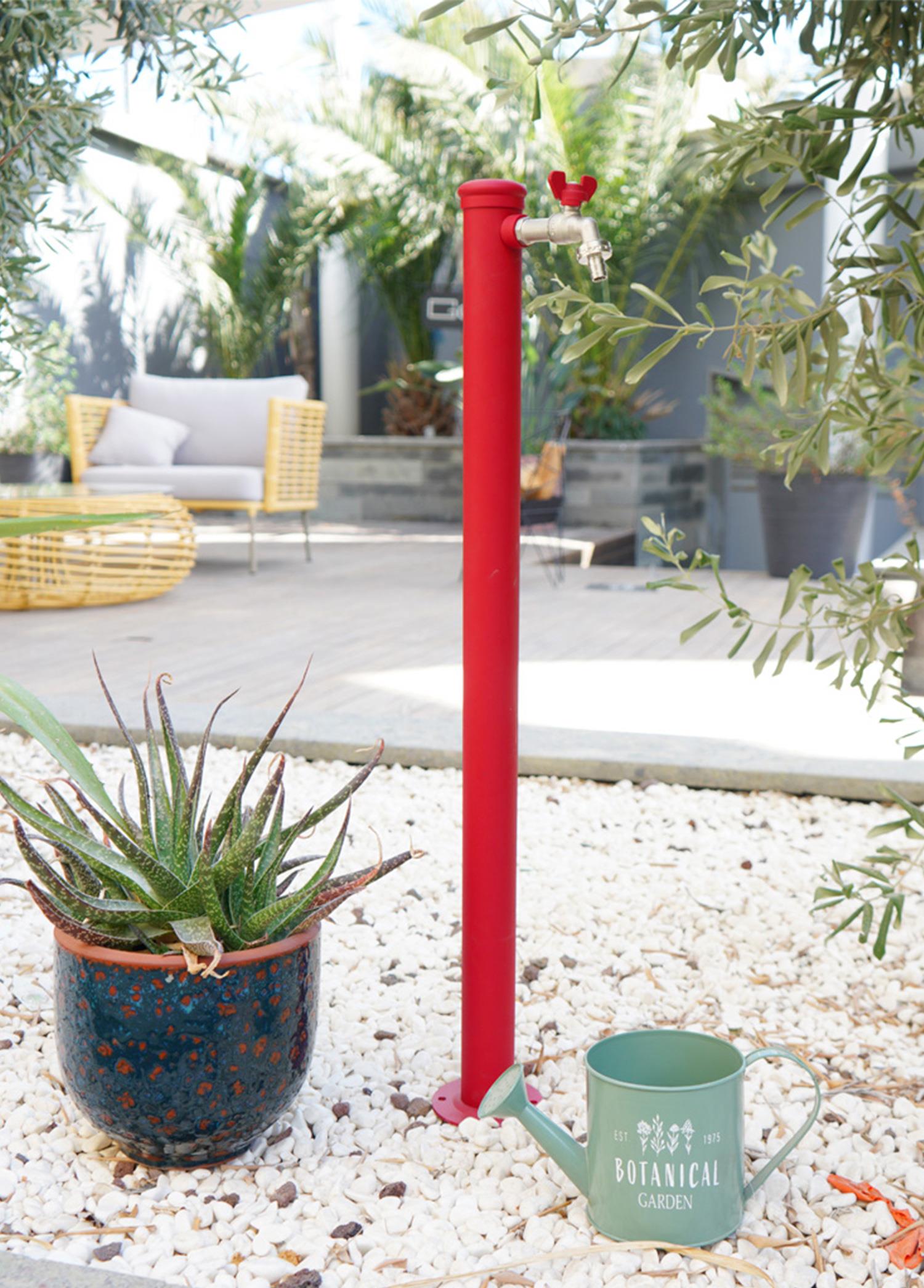 Bahçe Çeşmesi Yuvarlak Kırmızı 5*17*86cm