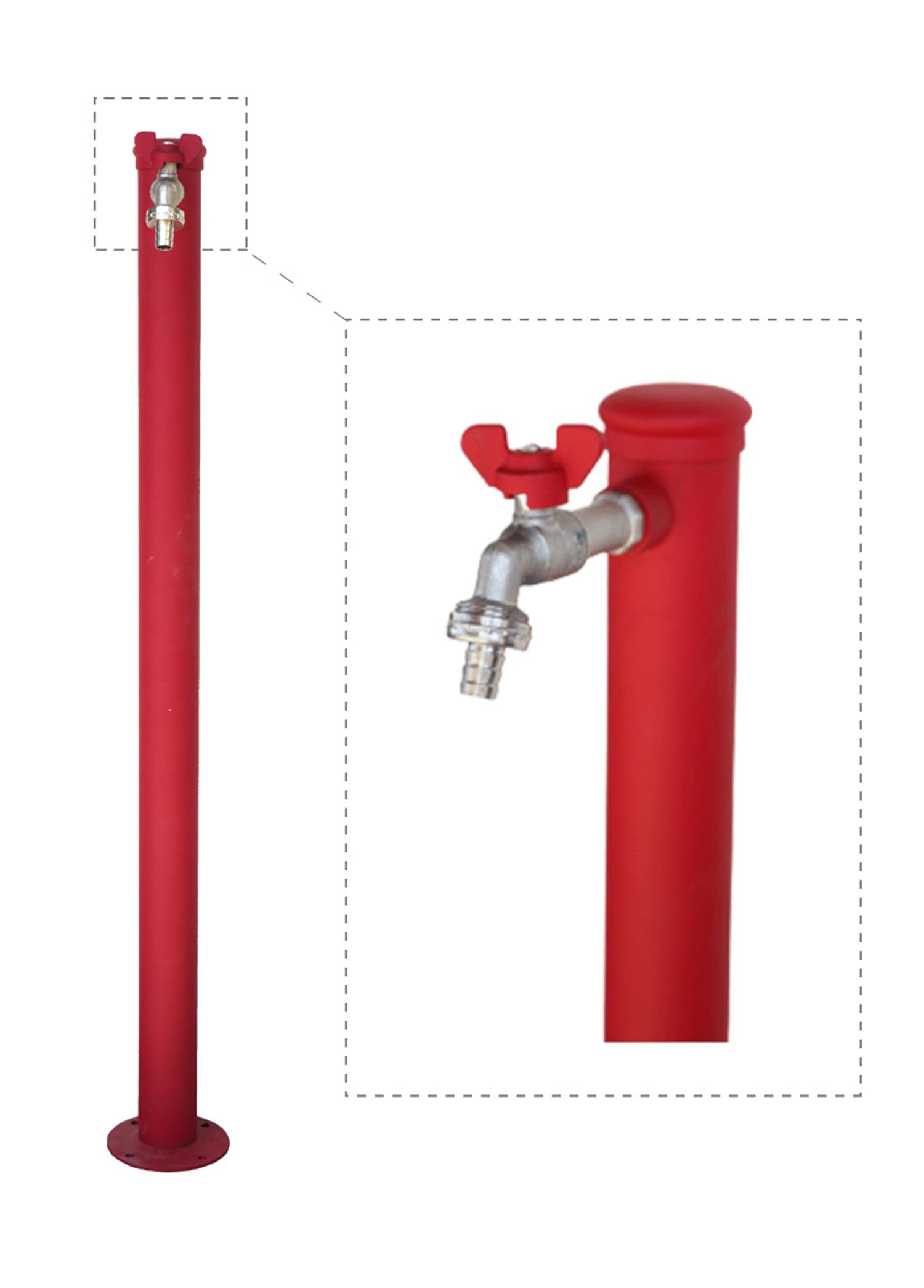 Bahçe Çeşmesi Yuvarlak Kırmızı 5*17*86cm