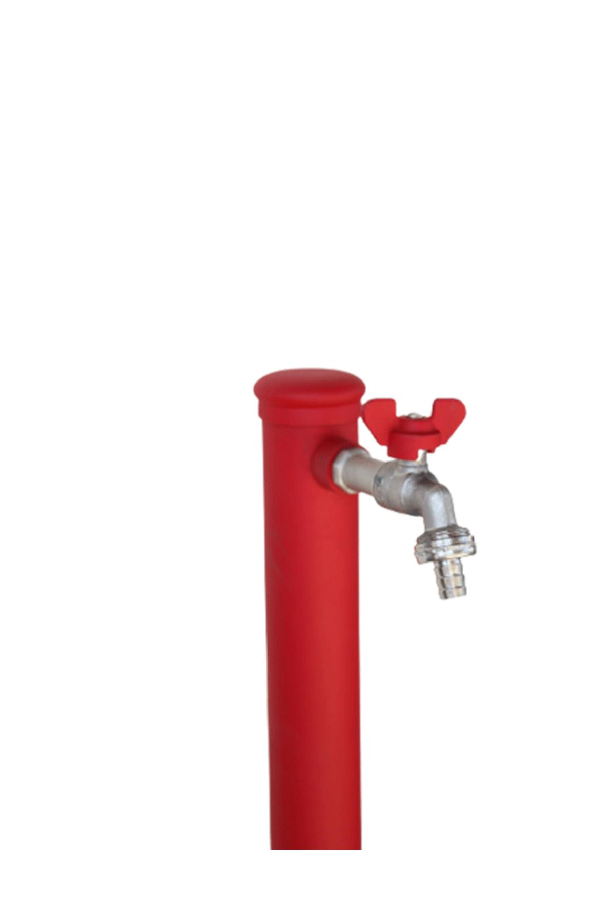 Bahçe Çeşmesi Yuvarlak Kırmızı 5*17*86cm