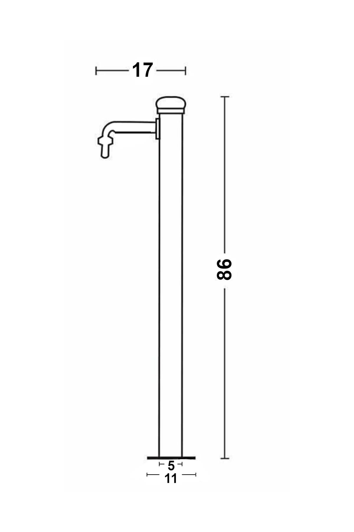 Bahçe Çeşmesi Yuvarlak Mavi 5*17*86cm