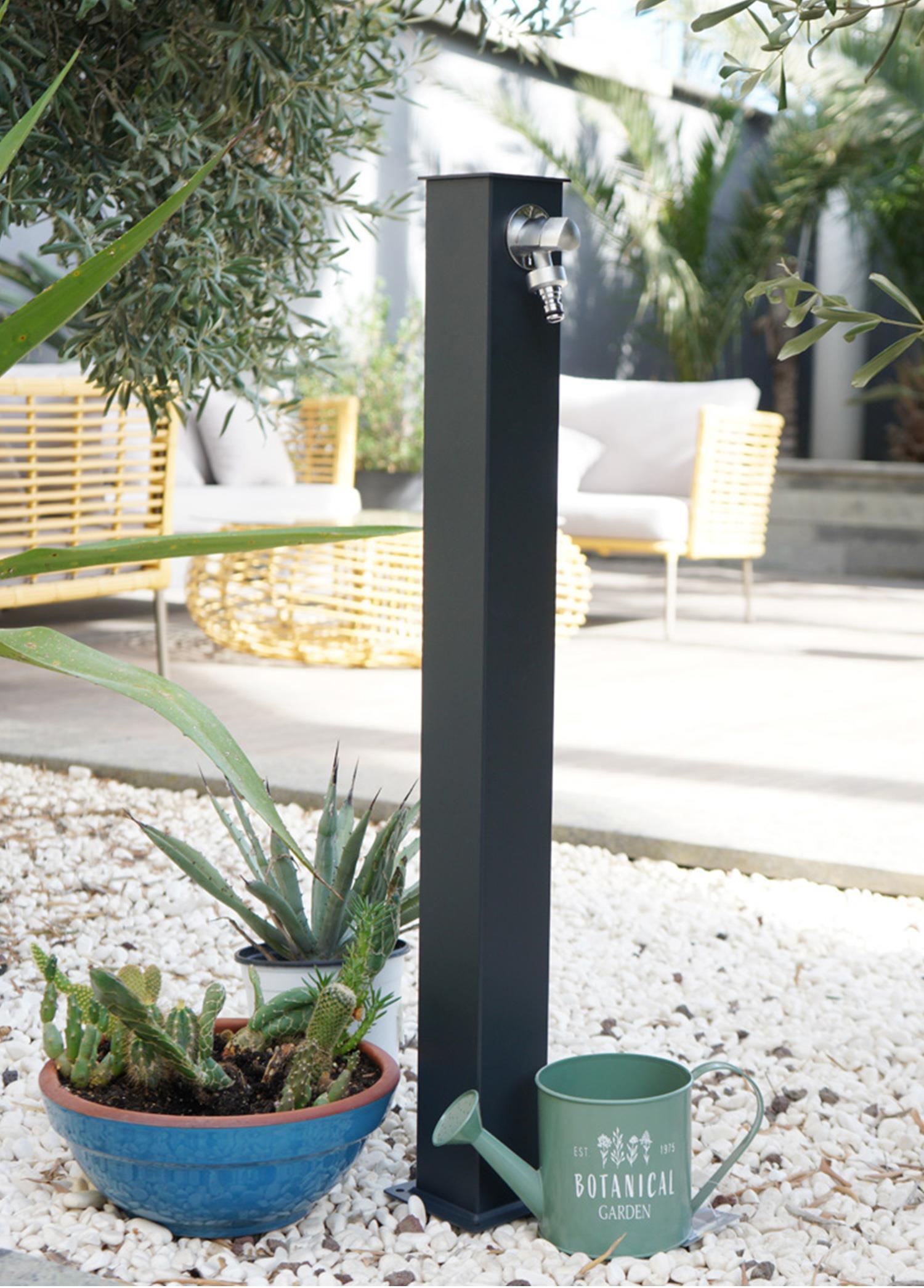 Kare Bahçe Çeşmesi Antrasit 8*15*86cm 