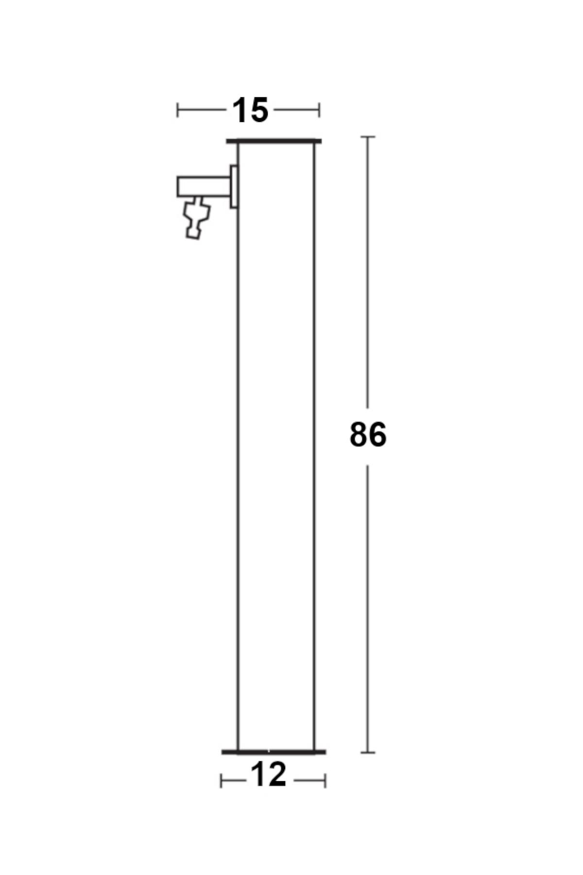Kare Bahçe Çeşmesi Mavi 8*15*86cm 