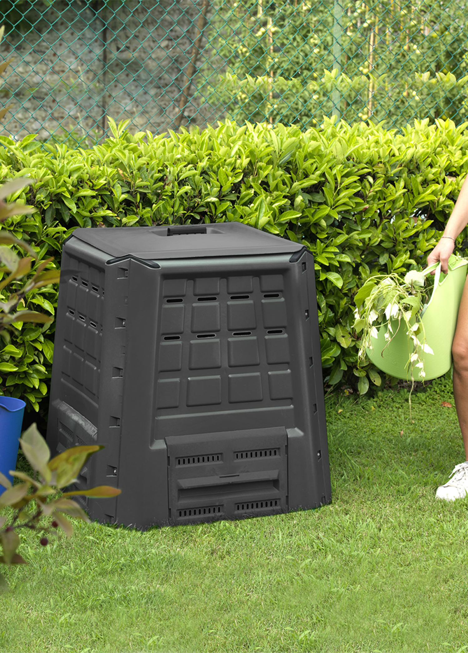 Kompost/Organik Gübre Kutusu 380 LT 80X80x82 - SİYAH