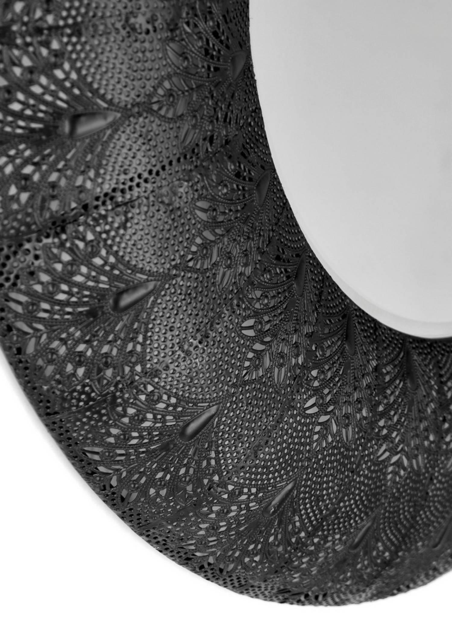 Larjam Motifli Duvar Aynası Siyah Ç 70cm