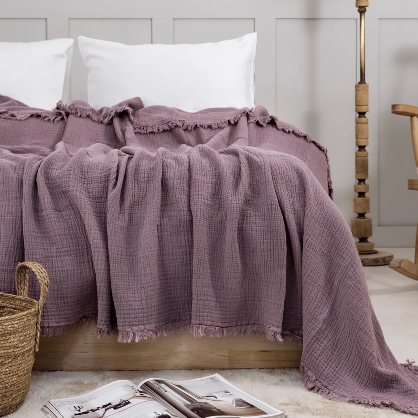 Müslin Yatak Örtüsü Lavender