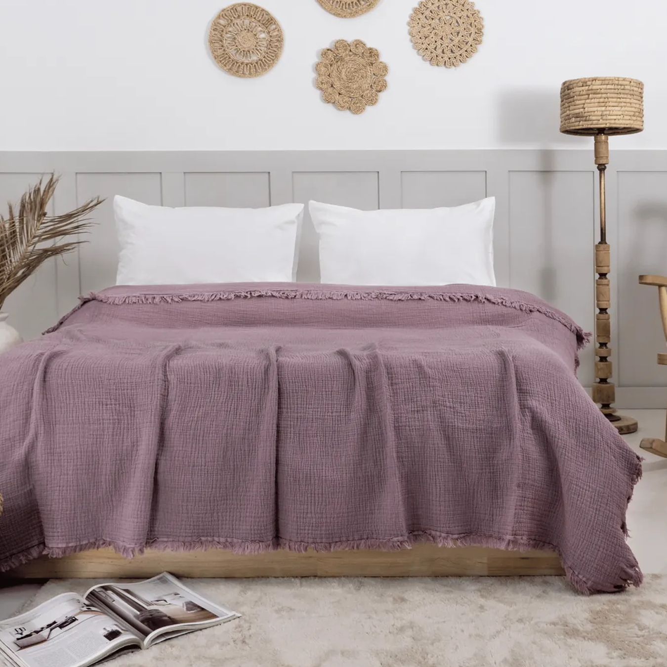 Müslin Yatak Örtüsü Lavender