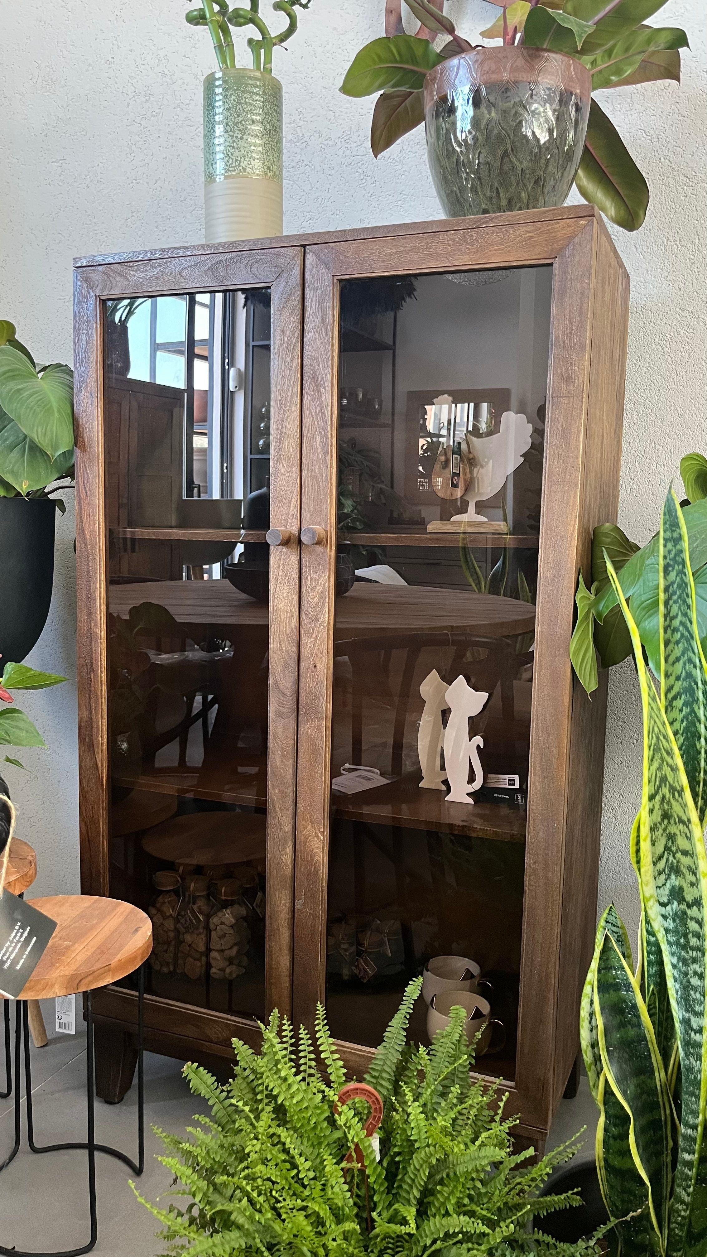 Remington Cam Kapaklı Ahşap Dolap