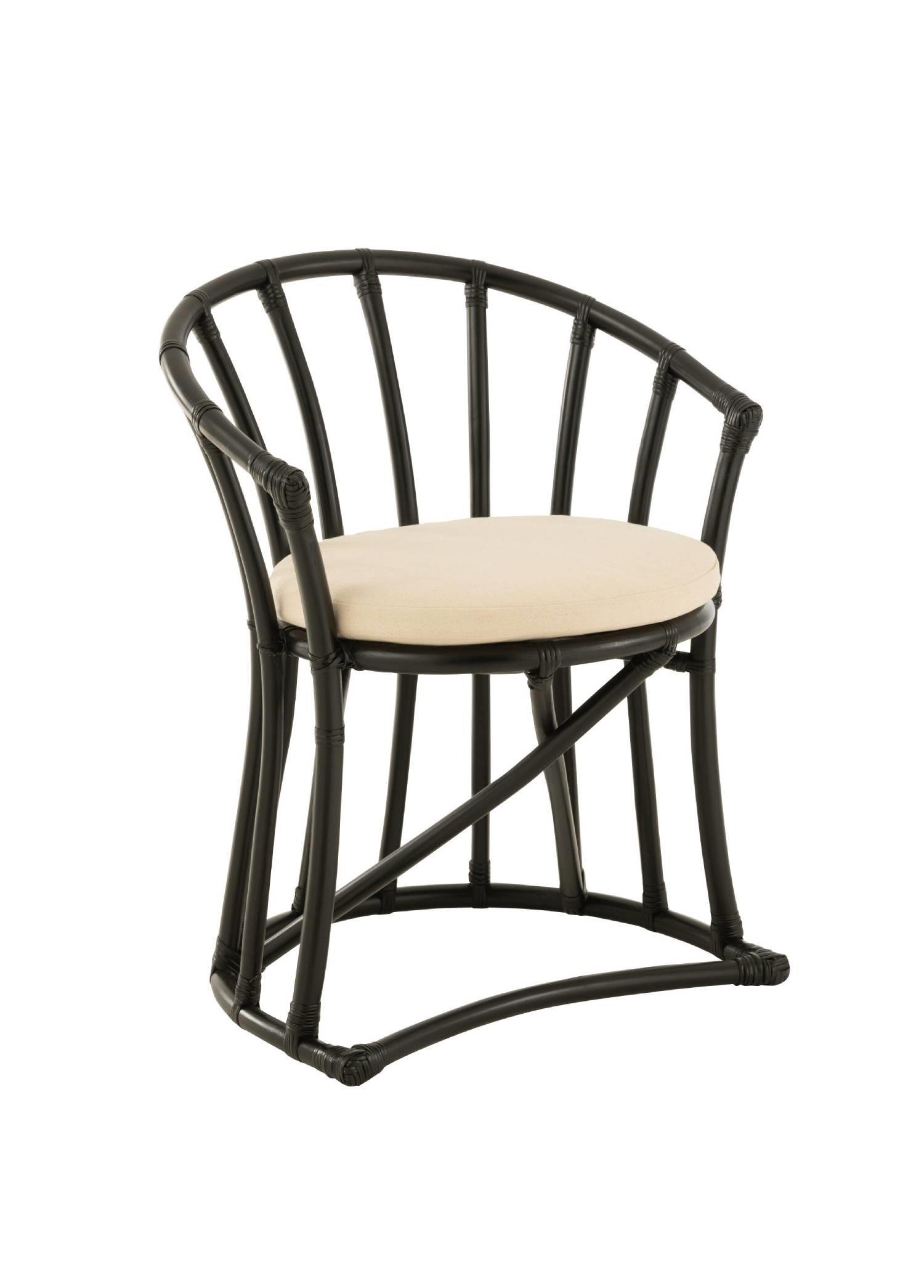 Siyah Cush Rattan Sandalye
