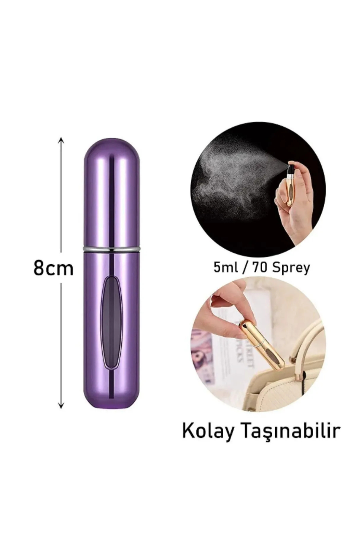 2 li Parfüm Şişesi Çanta Içi Mini Doldurulabilir Seyahat Cep Yedek Parfüm Şişesi 5 ml