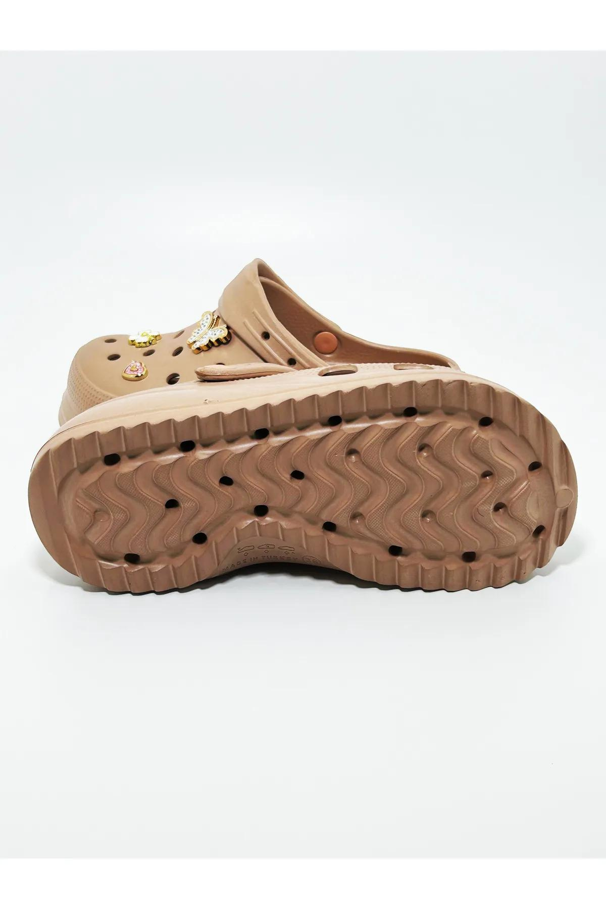 Akınalbella Kadın Taşlı Crocs Tipi Gündelik Terlik 