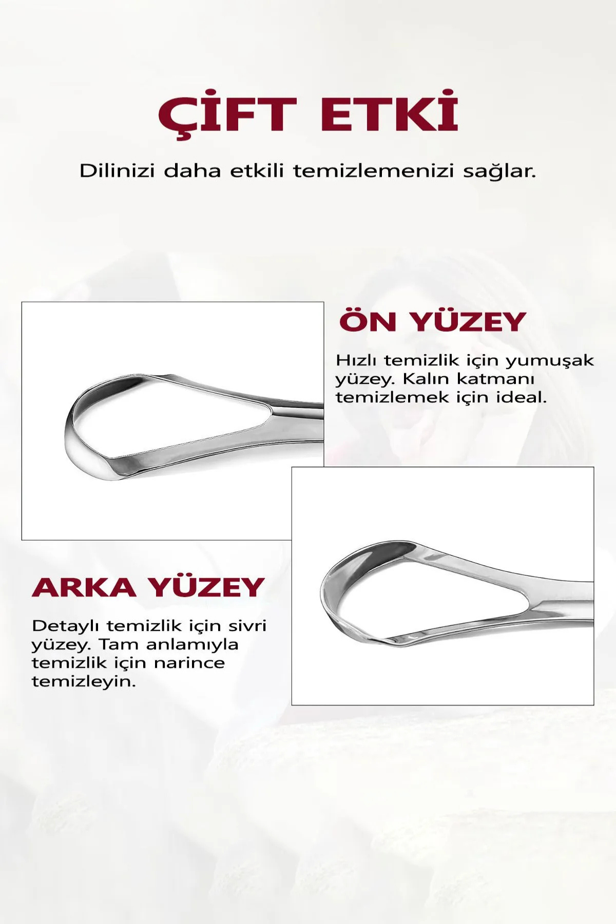 Dil Temizleyici Paslanmaz Çelik Ağız Bakım Fırçası Dil Plak Temizleme Dil Sıyırıcı Aparat