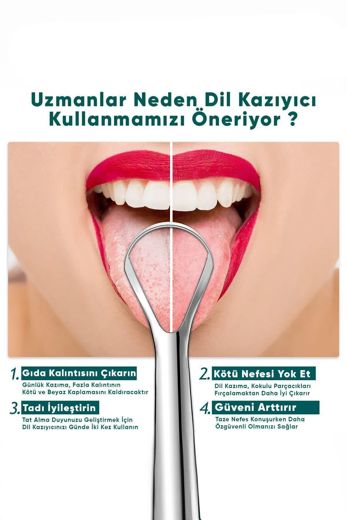 Dil Temizleyici Paslanmaz Çelik Ağız Bakım Fırçası Dil Plak Temizleme Dil Sıyırıcı Aparat