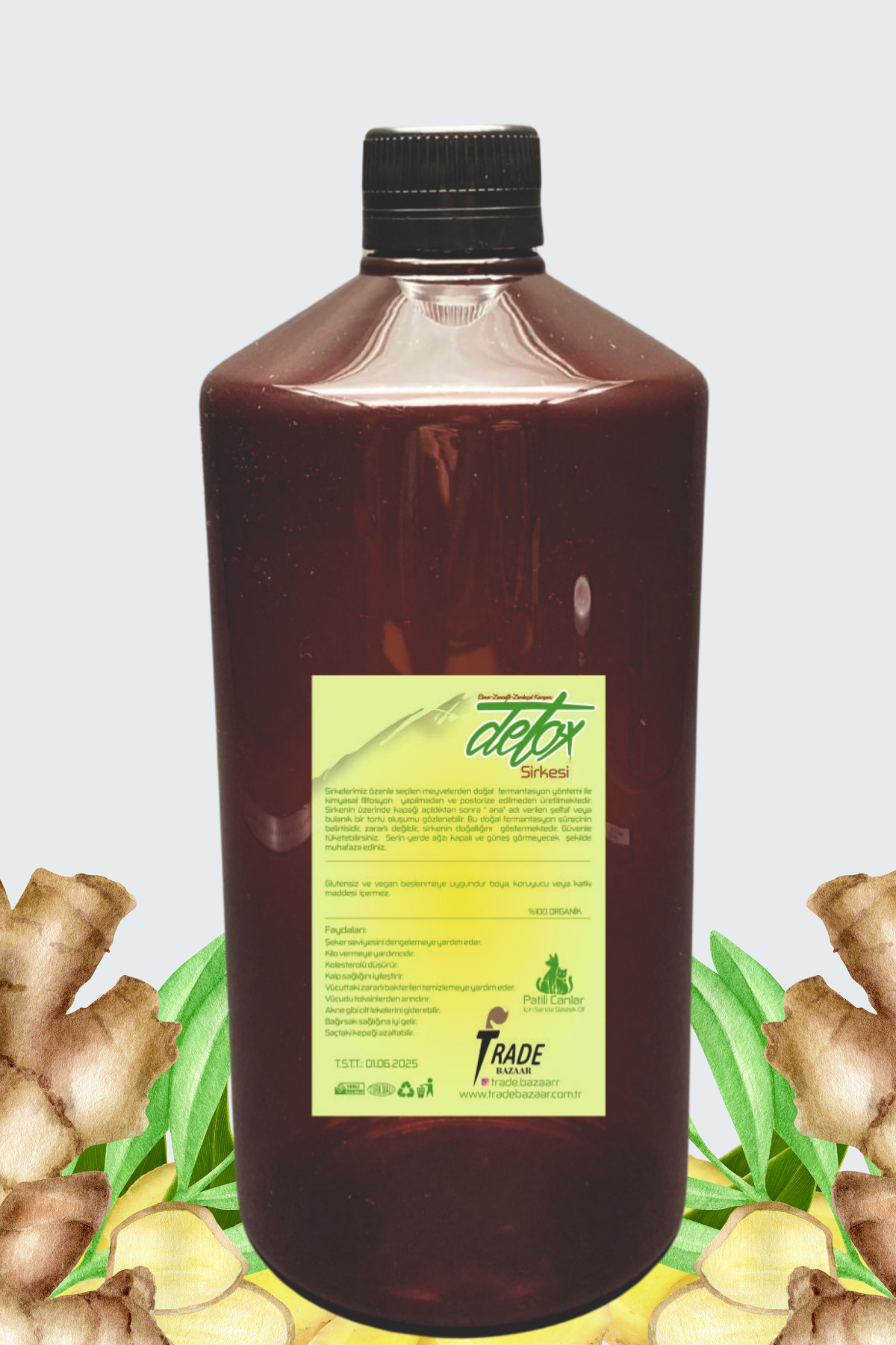 Ev Yapımı Detox Form Mix Prebiyotik Ödem Atmaya Ve Kilo Vermeye Yardımcı Zayıflama Detoks Sirkesi 1000 ml detox vinegar