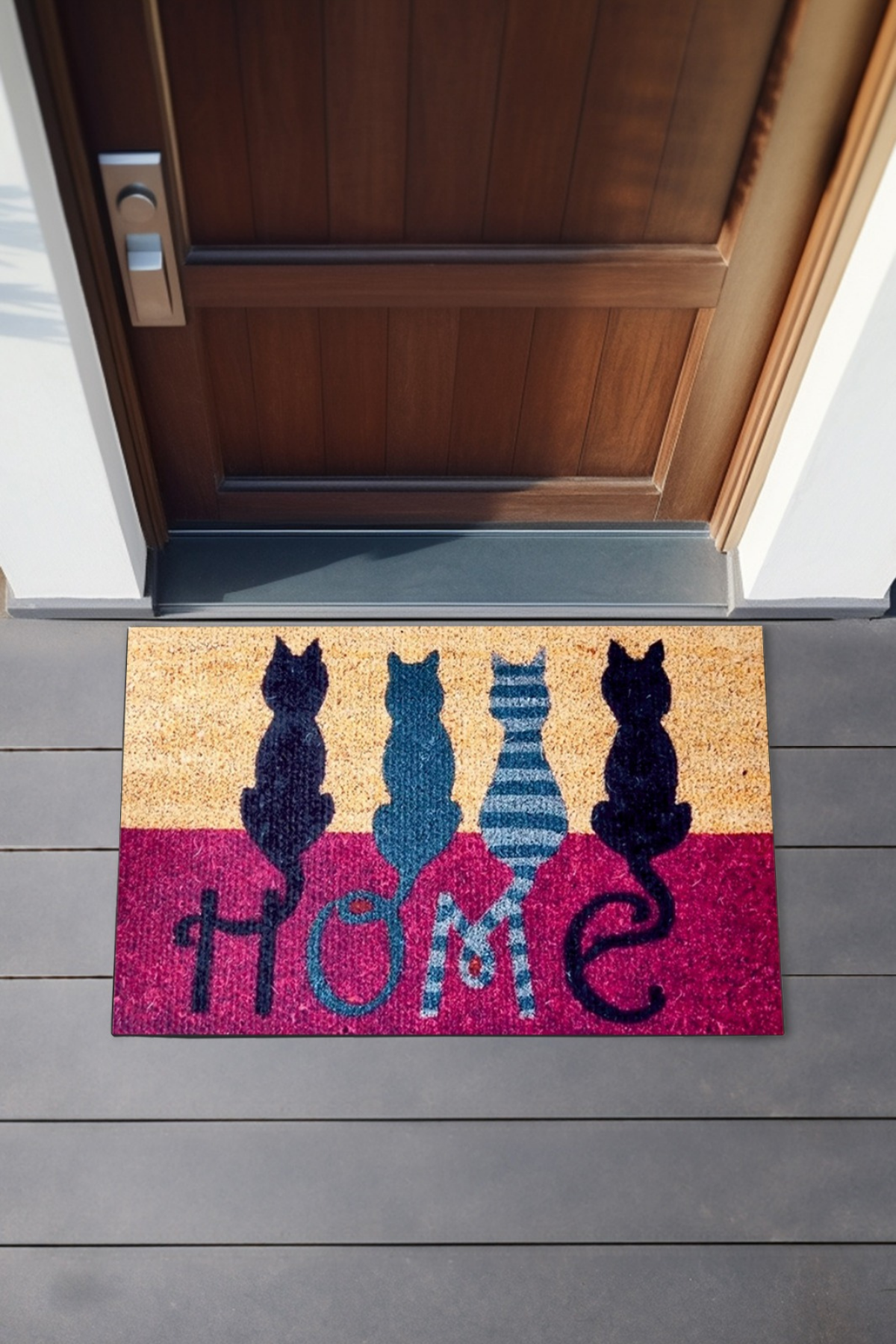 Home Yazılı Kedili Paspas, Dijital Baskılı Paspas, Kapı Önü Paspası, 45*70