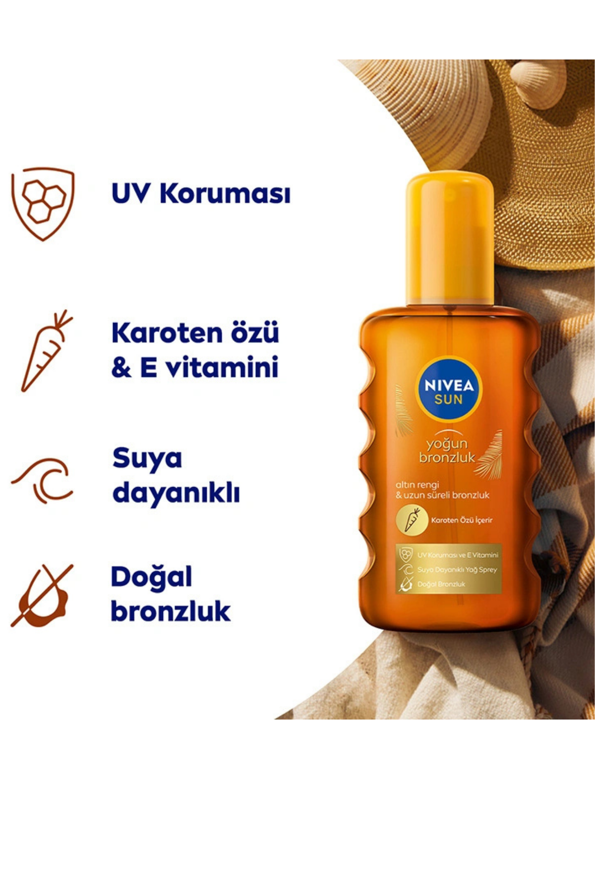 Nivea Sun SPF6 Karoten Özlü Yoğun Bronzlaştırıcı Güneş Yağı Sprey 200 ml