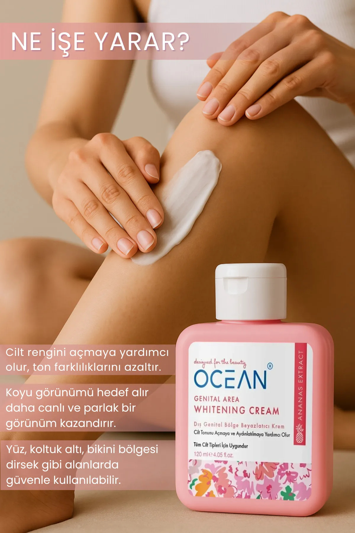 Ocean FLASH EFFECT Bölgesel Beyazlatıcı Krem – Dış Genital, Bikini, Koltuk Altı, Yüz ve Dirsek İçin