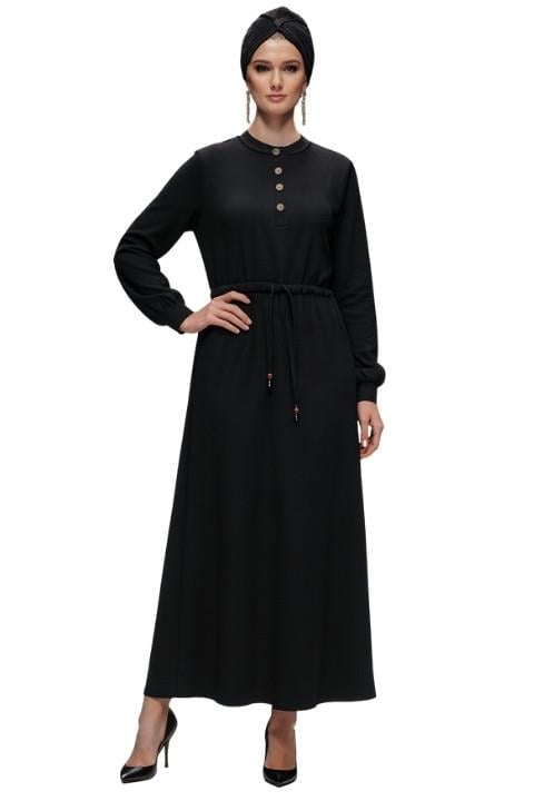 AYROBİN TÜNELLİ ELBİSE-SİYAH