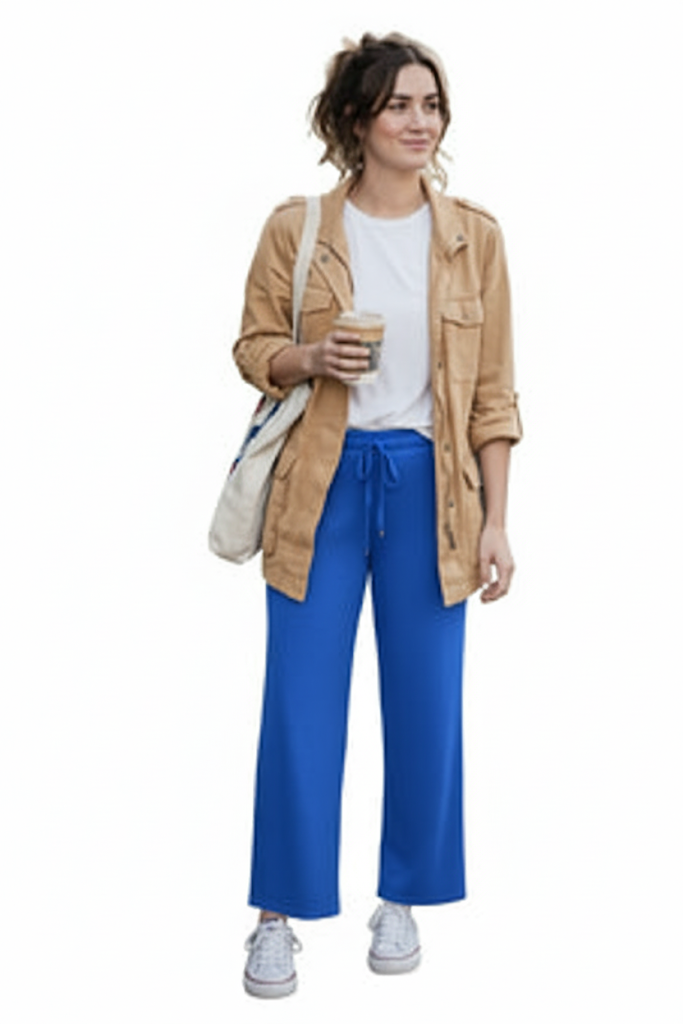 BOL PAÇA KADIN PANTOLON-MAVİ