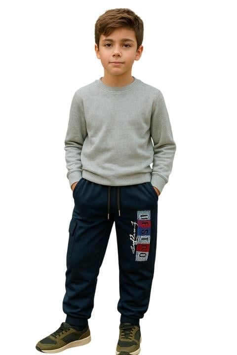 Erkek Çocuk Baskılı Ribanalı Eşofman Altı